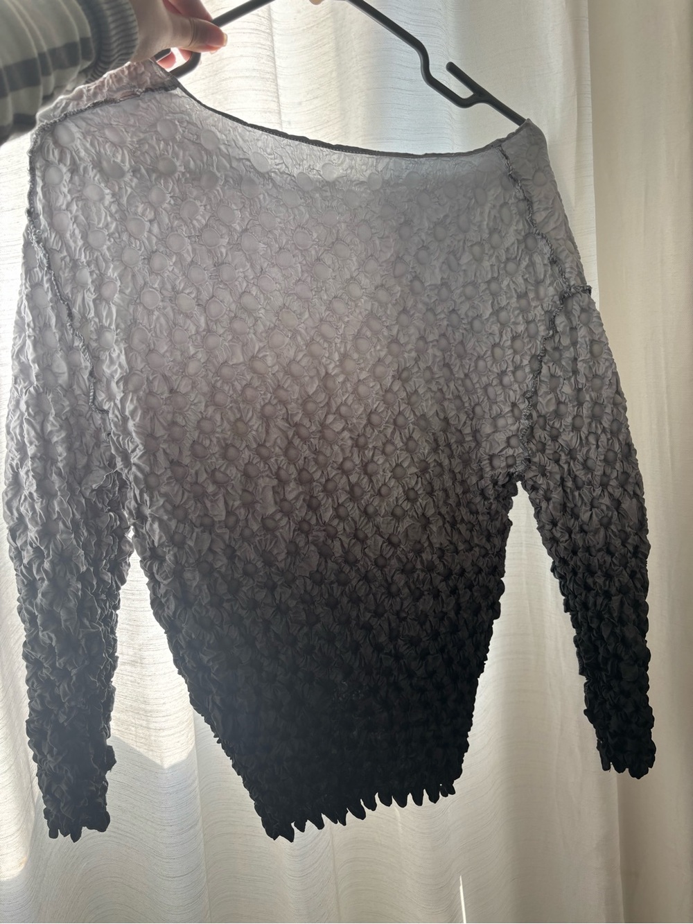 Light Gray Textured Long-Sleeve Women’s Sweater
